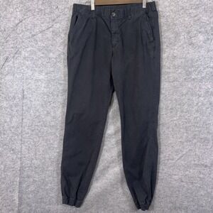 Bear Bottom Chino Joggers Mens Sz L Tall Black Elastic Waist Stretch Pockets